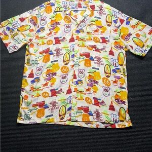 Indie Boutique Route 66 Graphic Short Sleeve Button Up
